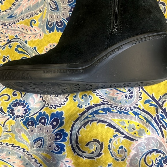 Anne Klein Sport Black Wedge Suede Boot - Picture 8 of 10